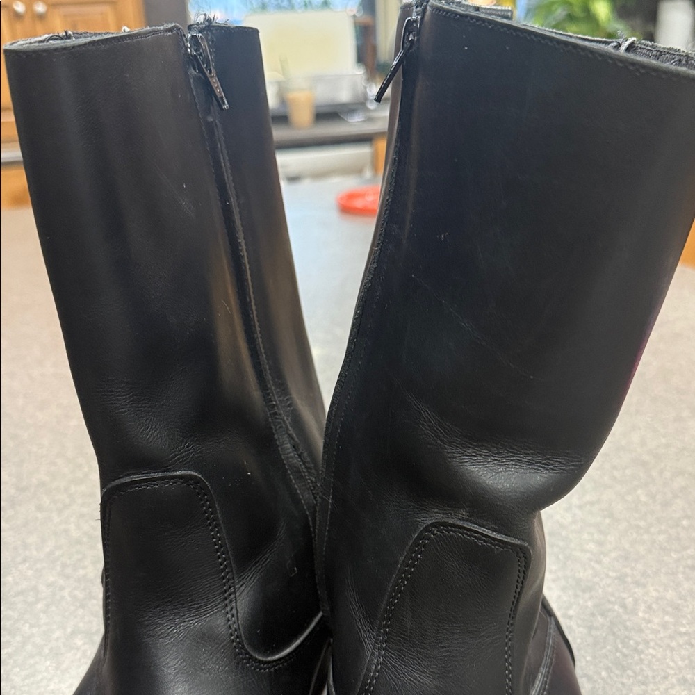Men's Black Leather Pull-On motorcycle boots - Picture 16 of 16